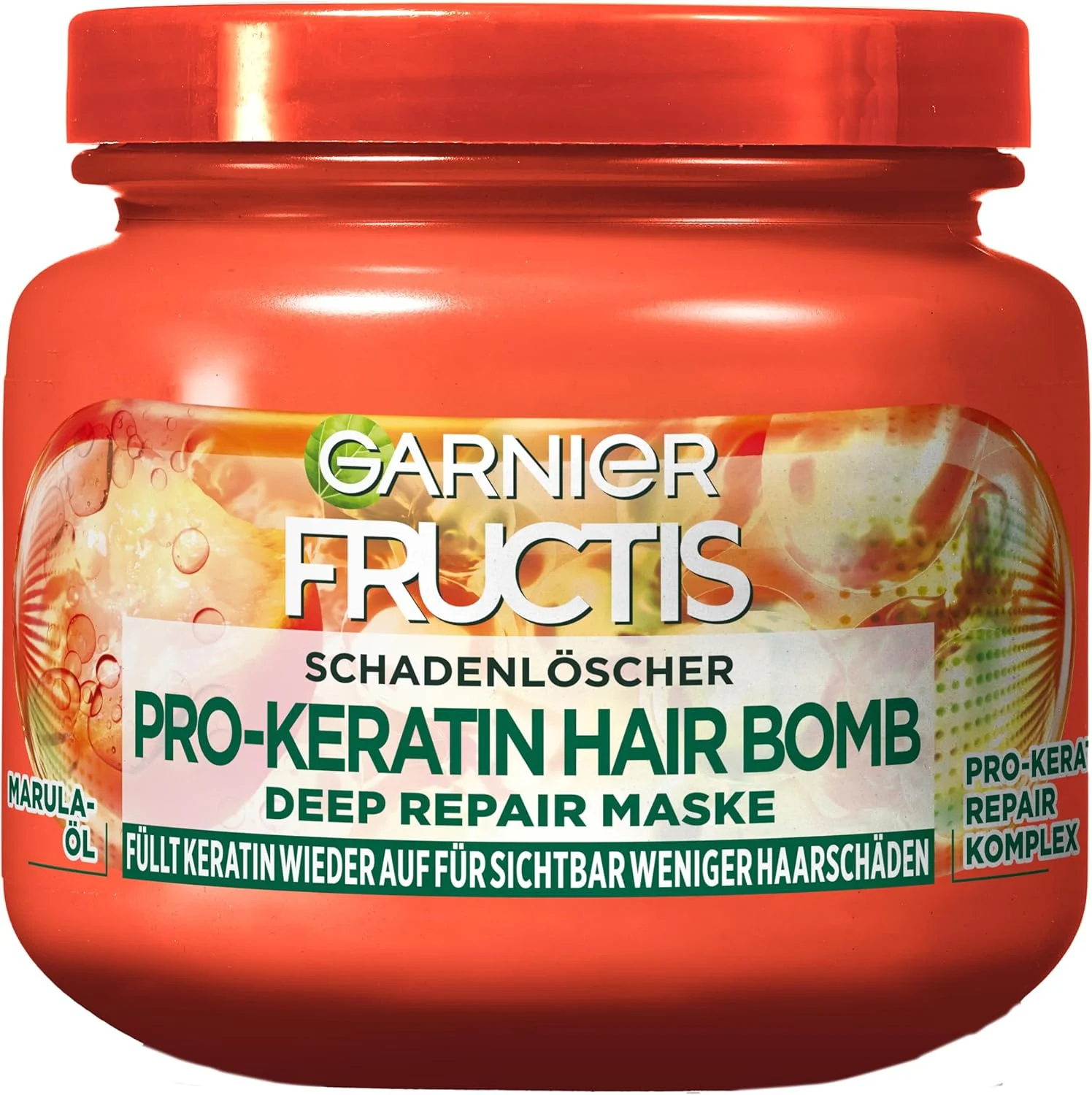 ماسک ترمیم کننده موهای آسیب دیده گارنیه، برای کاهش موخوره و افزایش استحکام مو، حاوی روغن آملا و کمپلکس ترمیم کننده پرو-کراتین پلاس، ترمیم کننده عمقی موهای آسیب دیده Fructis، ۳۲۰ میلی لیتر