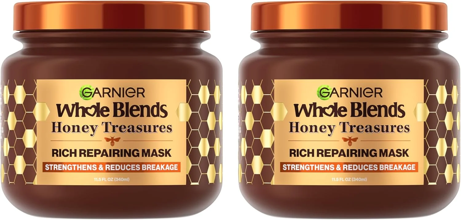 ماسک ترمیم کننده مو گارنیر Whole Blends مدل Honey Treasures، مناسب موهای خشک و آسیب دیده، 300 میلی لیتر، 2 عدد (بسته بندی ممکن است متفاوت باشد)
