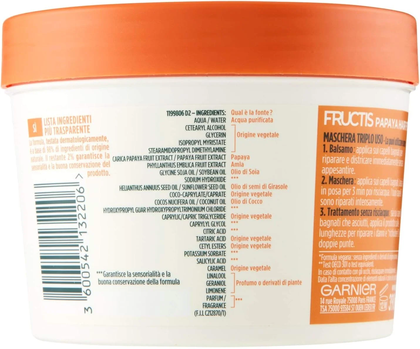 ماسک موی ترمیم کننده پاپایا گارنیه FRUCTIS Hair Food، مراقبت از پوست، حجم 390 میلی لیتر ماسک موی ترمیم کننده پاپایا گارنیه FRUCTIS Hair Food، مراقبت از پوست، حجم 390 میلی لیتر
