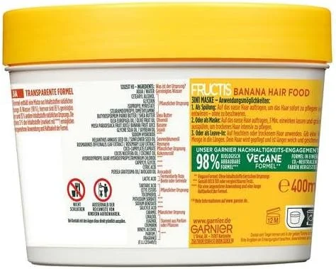 ماسک موی مغذی موز گارنیه Fructis، مناسب موهای خشک و افزایش نرمی، قابل استفاده به عنوان نرم کننده، ماسک یا حالت دهنده، کمپلکس لیپید، بدون سیلیکون، غذای مو، 3 در 1، 400 میلی لیتر ماسک موی مغذی موز گارنیه Fructis، مناسب موهای خشک و افزایش نرمی، قابل استفاده به عنوان نرم کننده، ماسک یا حالت دهنده، کمپلکس لیپید، بدون سیلیکون، غذای مو، 3 در 1، 400 میلی لیتر