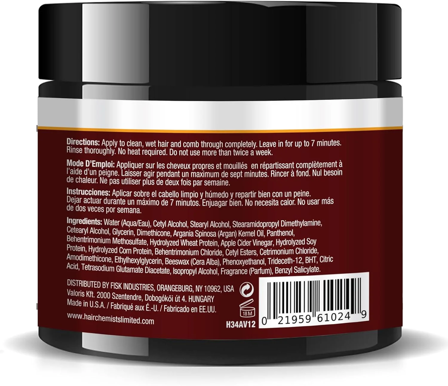 ماسک مو سرکه سیب Hair Chemist Revitalize & Clarify، احیا کننده و ممتاز، 355 میلی لیتر - ماسک نرم کننده عمیق مو برای پوست سر و موهای خشک