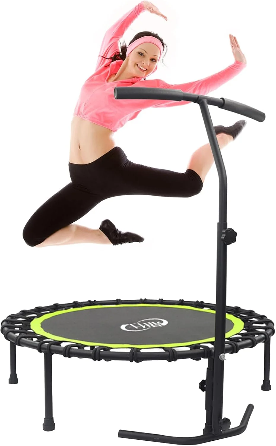 ترامپولین ورزشی 40 اینچی DAYONG با دسته فومی قابل تنظیم. ترامپولین تمرینی پرش داخل خانه برای بزرگسالان و کودکان، ترامپولین بی صدا با حداکثر بار 150 کیلوگرم
