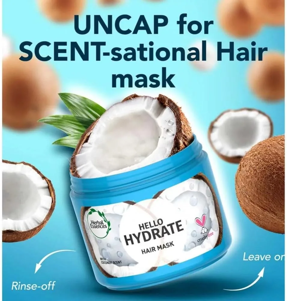 ماسک مو آبرسان عمیق هربال اسنسز HELLO HYDRATE | عصاره نارگیل | برای موهای خشک | 300 میلی لیتر ماسک مو آبرسان عمیق هربال اسنسز HELLO HYDRATE | عصاره نارگیل | برای موهای خشک | 300 میلی لیتر