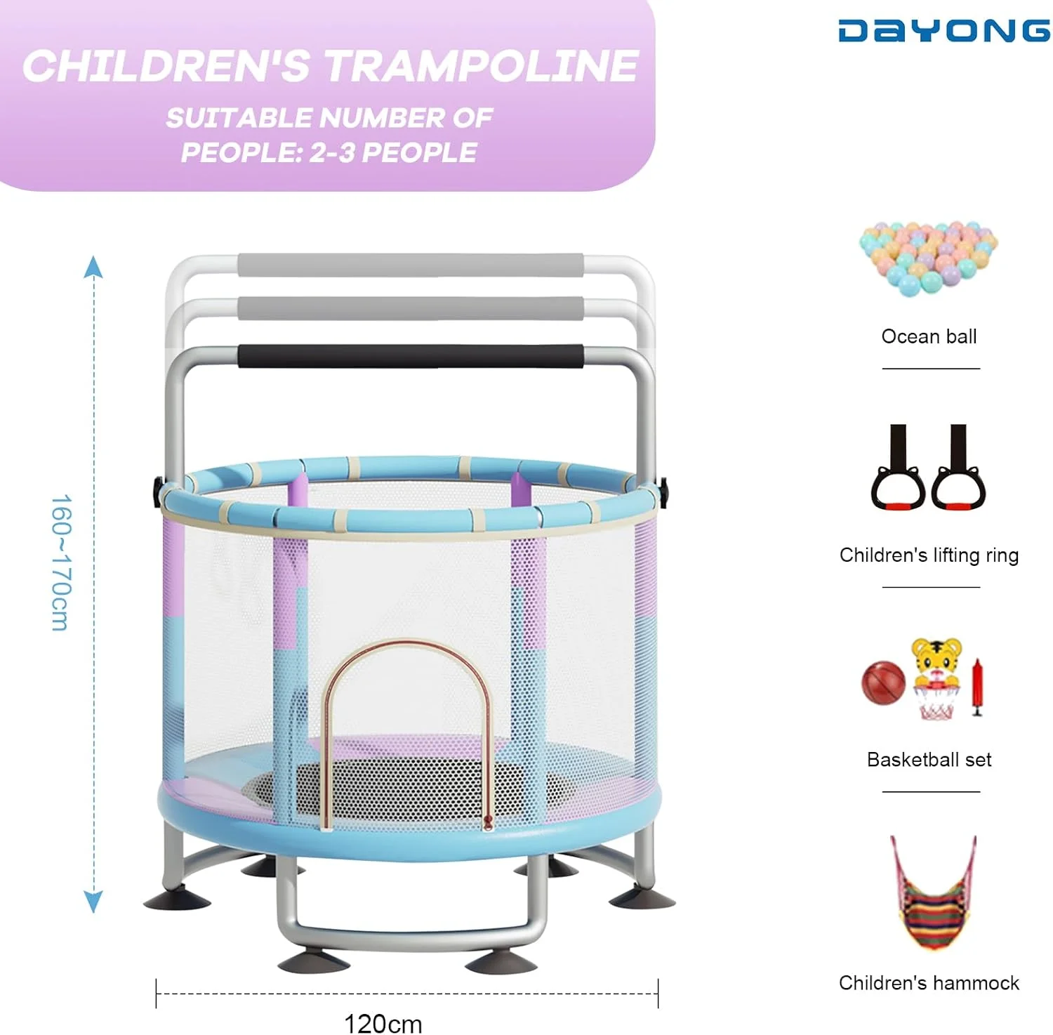 ترامپولین کودک دایونگ، ترامپولین کودک نوپا با توری محافظ ایمنی، ترامپولین کودک با توپ های اقیانوسی/حلقه بسکتبال/تاب، ترامپولین پرش کودکان سرپوشیده فضای باز ترامپولین کودک دایونگ، ترامپولین کودک نوپا با توری محافظ ایمنی، ترامپولین کودک با توپ های اقیانوسی/حلقه بسکتبال/تاب، ترامپولین پرش کودکان سرپوشیده فضای باز