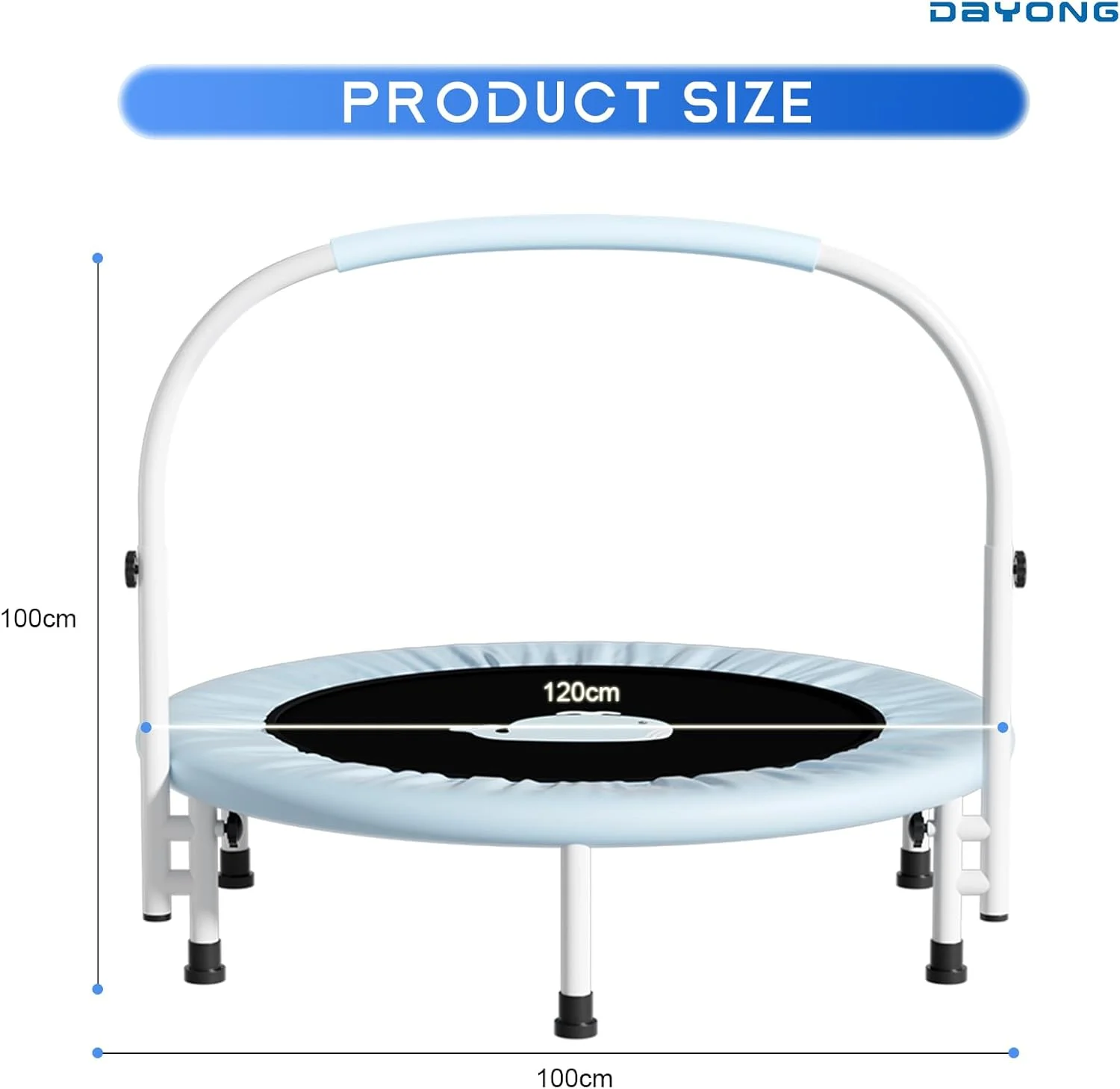 ترامپولین مینی 40 اینچی DAYONG، ترامپولین تاشو و قابل حمل برای کودکان با دسته قابل تنظیم و جداشدنی، ترامپولین کودک نوپا برای داخل و خارج از منزل، ترامپولین تفریحی برای پسران و دختران (آبی) ترامپولین مینی 40 اینچی DAYONG، ترامپولین تاشو و قابل حمل برای کودکان با دسته قابل تنظیم و جداشدنی، ترامپولین کودک نوپا برای داخل و خارج از منزل، ترامپولین تفریحی برای پسران و دختران (آبی)