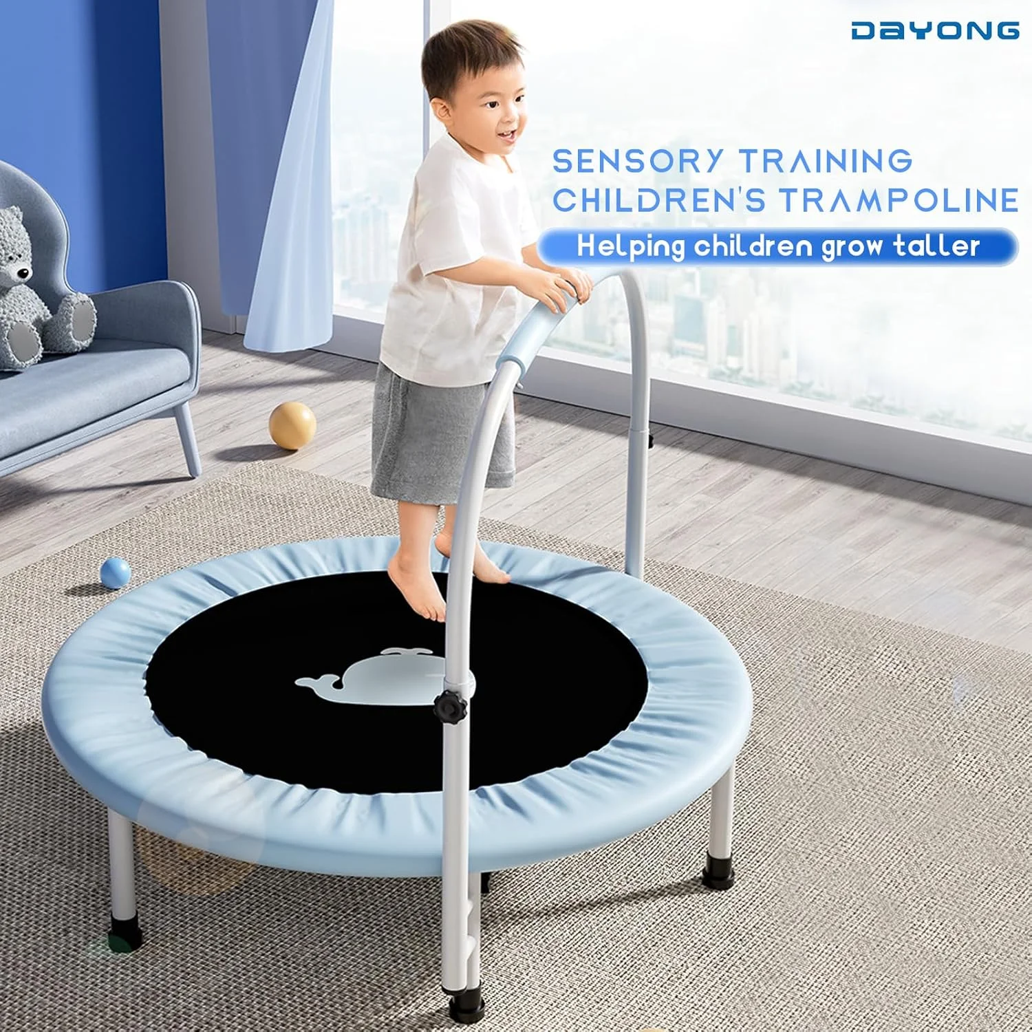 ترامپولین مینی 40 اینچی DAYONG، ترامپولین تاشو و قابل حمل برای کودکان با دسته قابل تنظیم و جداشدنی، ترامپولین کودک نوپا برای داخل و خارج از منزل، ترامپولین تفریحی برای پسران و دختران (آبی) ترامپولین مینی 40 اینچی DAYONG، ترامپولین تاشو و قابل حمل برای کودکان با دسته قابل تنظیم و جداشدنی، ترامپولین کودک نوپا برای داخل و خارج از منزل، ترامپولین تفریحی برای پسران و دختران (آبی)