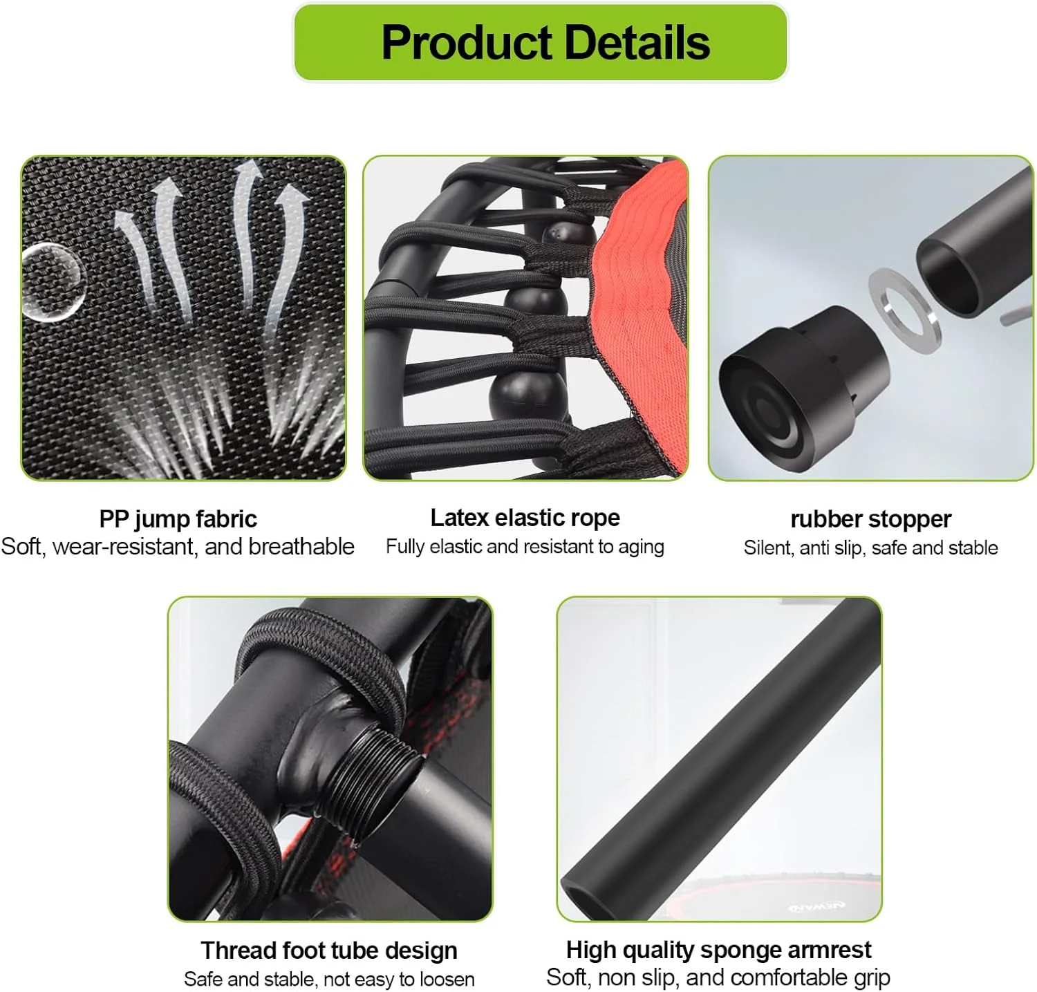 ترامپولین ورزشی 40 اینچی DAYONG با دسته فومی قابل تنظیم. ترامپولین تمرینی پرش داخل خانه برای بزرگسالان و کودکان، ترامپولین بی صدا با حداکثر بار 150 کیلوگرم ترامپولین ورزشی 40 اینچی DAYONG با دسته فومی قابل تنظیم. ترامپولین تمرینی پرش داخل خانه برای بزرگسالان و کودکان، ترامپولین بی صدا با حداکثر بار 150 کیلوگرم