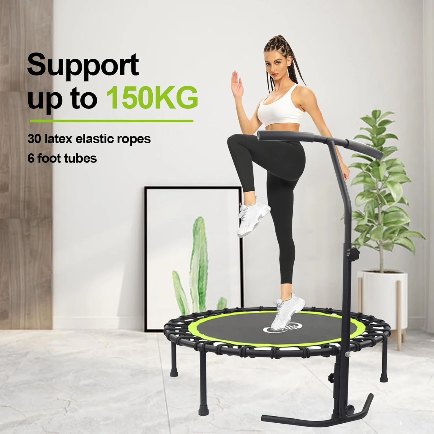 ترامپولین ورزشی 40 اینچی DAYONG با دسته فومی قابل تنظیم. ترامپولین تمرینی پرش داخل خانه برای بزرگسالان و کودکان، ترامپولین بی صدا با حداکثر بار 150 کیلوگرم ترامپولین ورزشی 40 اینچی DAYONG با دسته فومی قابل تنظیم. ترامپولین تمرینی پرش داخل خانه برای بزرگسالان و کودکان، ترامپولین بی صدا با حداکثر بار 150 کیلوگرم