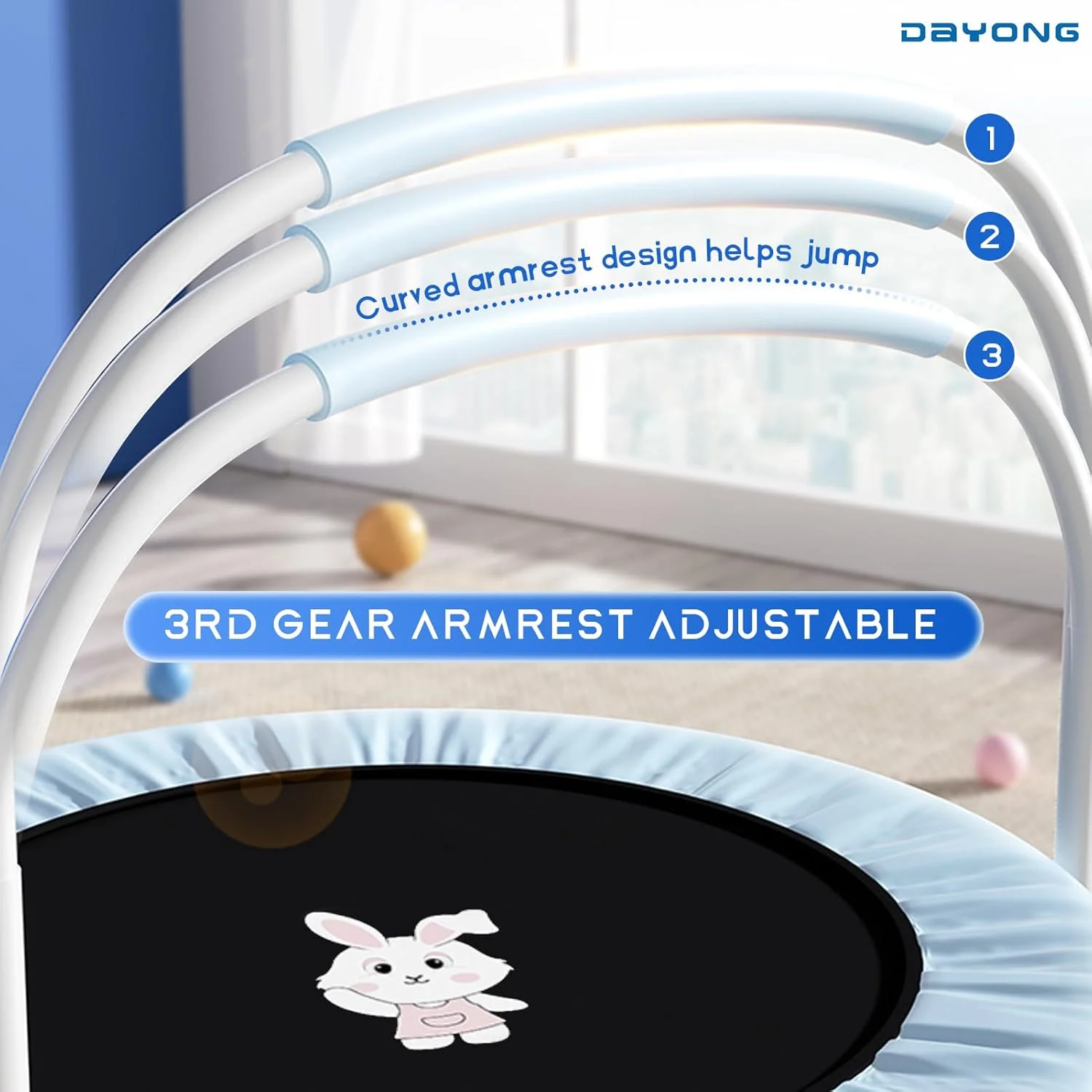 ترامپولین مینی 40 اینچی DAYONG، ترامپولین تاشو و قابل حمل برای کودکان با دسته قابل تنظیم و جداشدنی، ترامپولین کودک نوپا برای داخل و خارج از منزل، ترامپولین تفریحی برای پسران و دختران (آبی) ترامپولین مینی 40 اینچی DAYONG، ترامپولین تاشو و قابل حمل برای کودکان با دسته قابل تنظیم و جداشدنی، ترامپولین کودک نوپا برای داخل و خارج از منزل، ترامپولین تفریحی برای پسران و دختران (آبی)