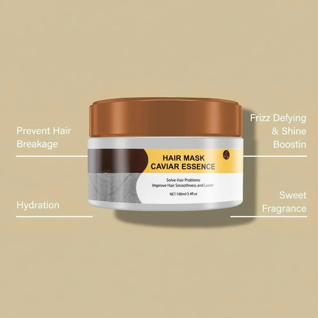 ماسک مو کلاژن - روغن آرگان آبرسان و نرم کننده عمقی کراتین برای موهای خشک، آسیب دیده، فر یا صاف و نازک (100 میلی لیتر)