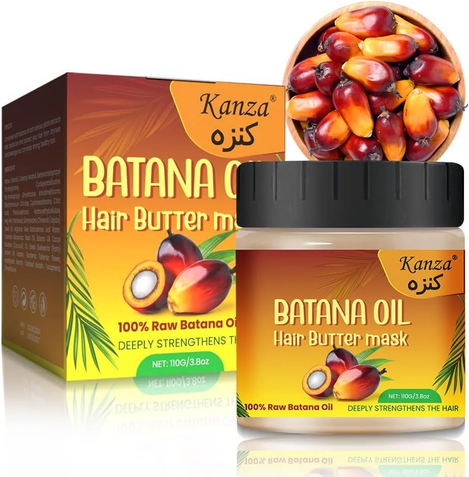 ماسک مو روغن باتانا کانزا 110 گرمی، 100% روغن باتانا خام طبیعی، تقویت کننده و آبرسان عمیق، محافظت از خشکی و شکنندگی، مناسب برای انواع مو
