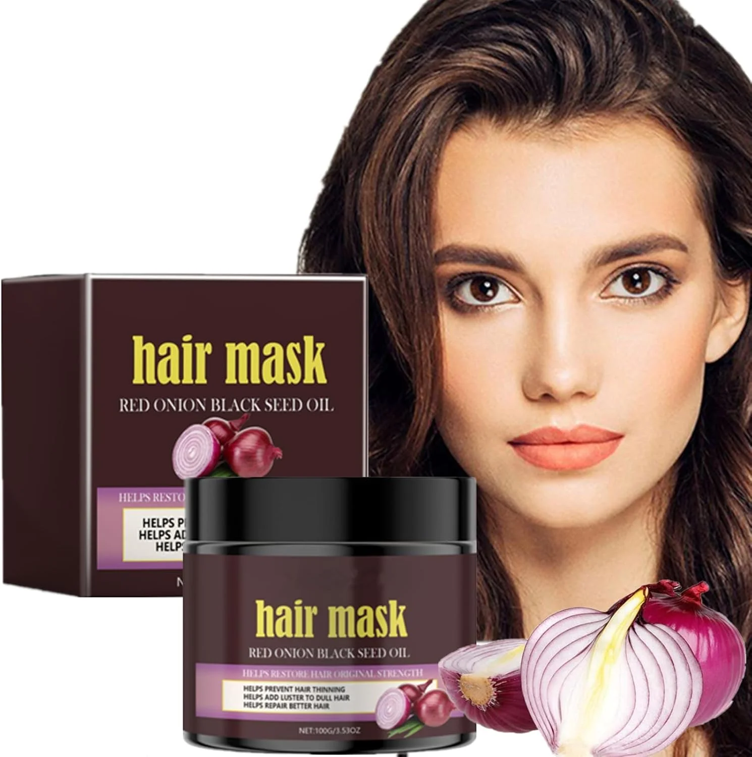 ماسک مو پیاز KASTWAVE، ماسک مو دانه پیاز سیاه ارتقا یافته جدید 2024، برای کنترل ریزش مو، برای نرم کردن عمیق موهای وز و رنگ شده، مرطوب کننده و تقویت کننده، موهای صاف و براق