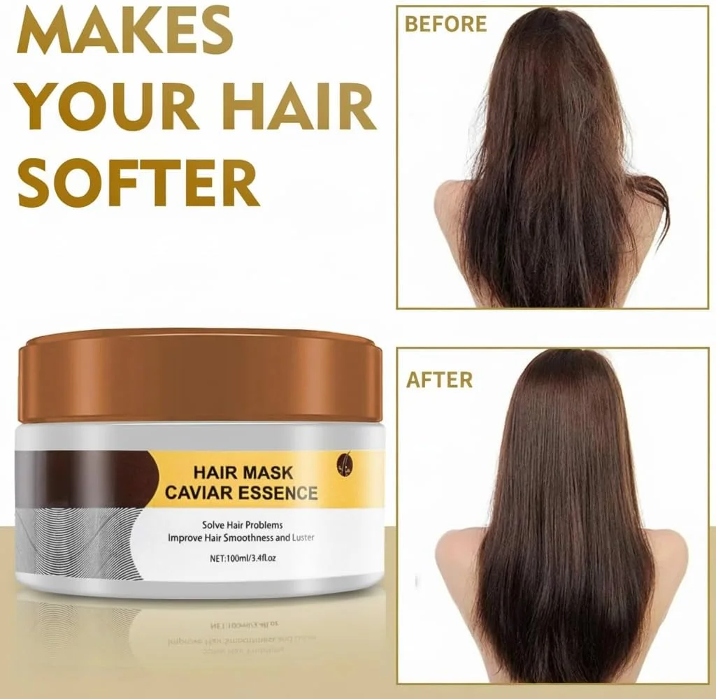 ماسک مو کلاژن - روغن آرگان آبرسان و نرم کننده عمقی کراتین برای موهای خشک، آسیب دیده، فر یا صاف و نازک (100 میلی لیتر)