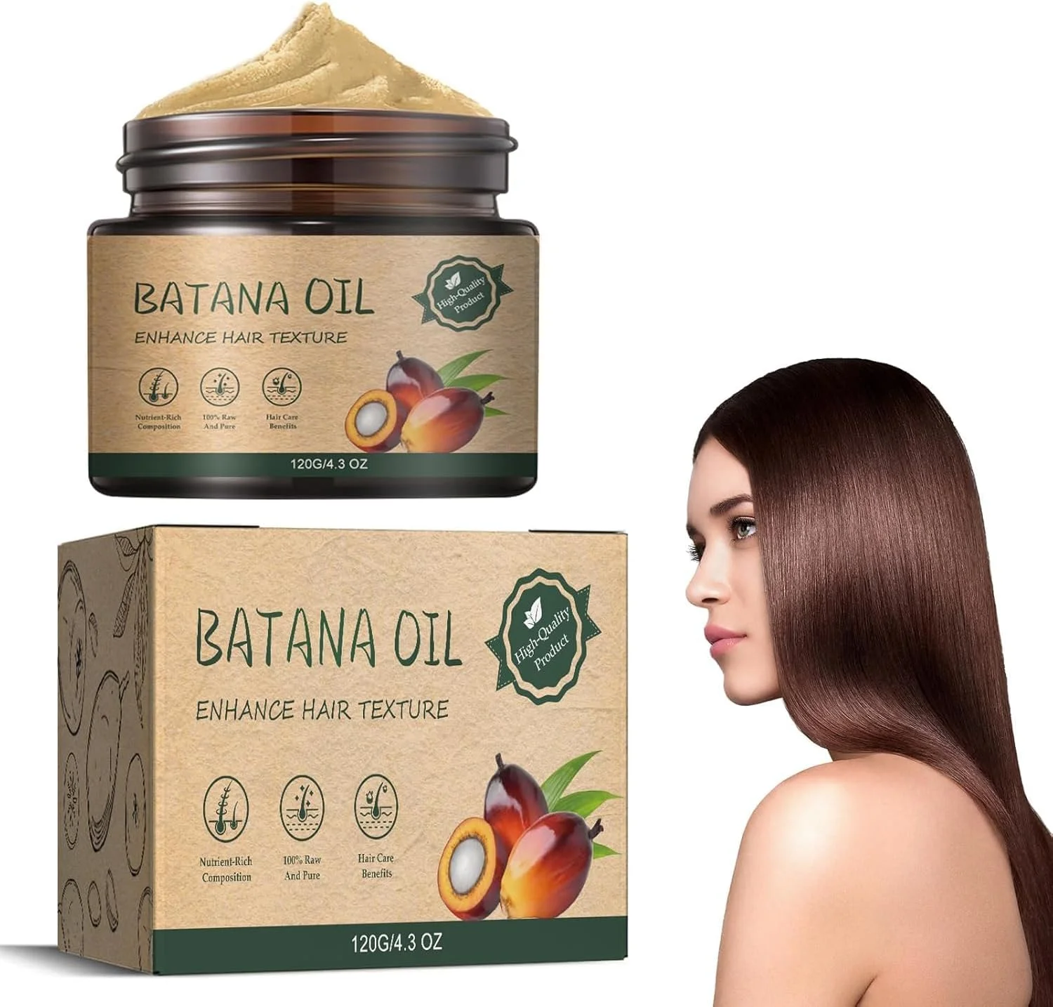 ماسک مو ترمیم کننده عمیق Lezpzay با روغن باتانا، ماسک موی عمیق و موثر، ماسک موی ترمیم کننده حرفه ای برای موهای آسیب دیده و خشک، درمان صاف کننده مو در برابر وز، 120 گرم