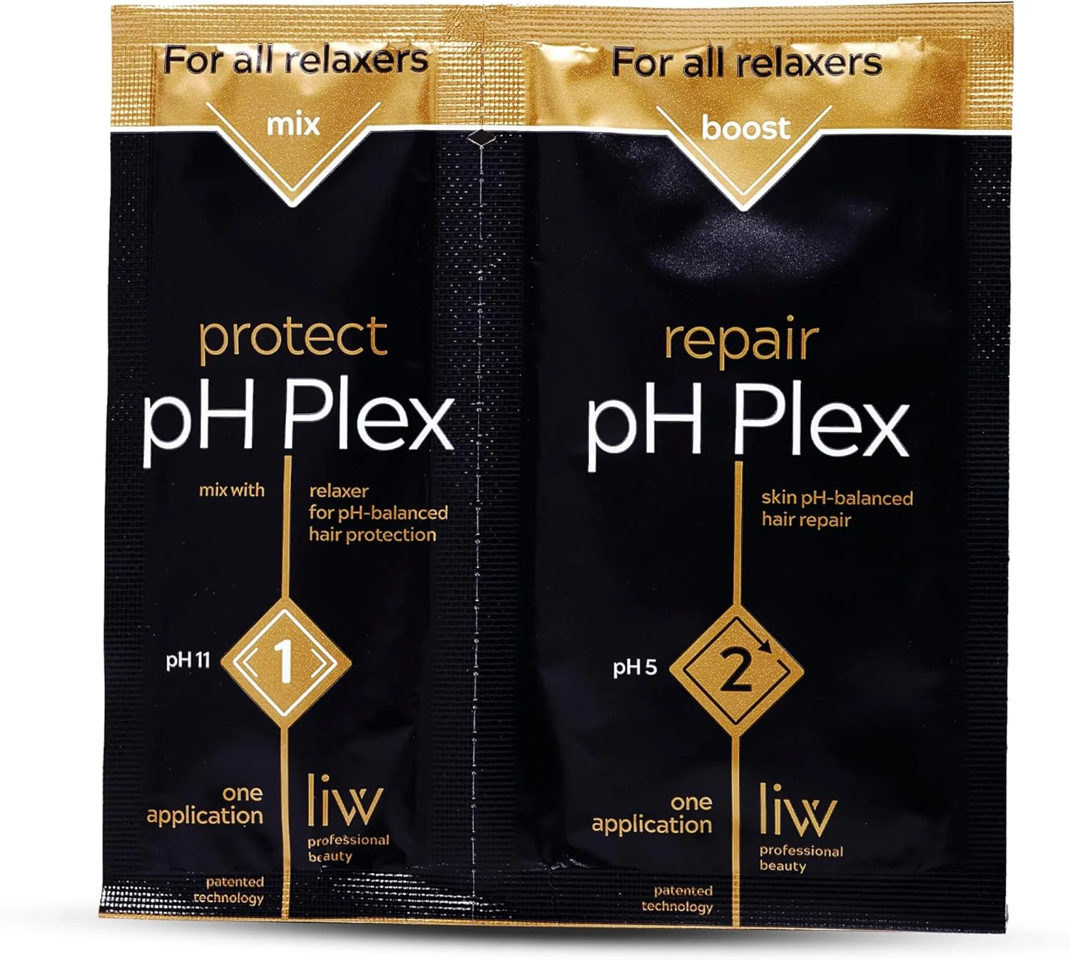 مراحل 1 و 2 نرم کننده مو LIW pH Plex - محافظت و ترمیم - درمان مراقبت از مو - قابل استفاده با محصولات نرم کننده مو خانگی - کیفیت سالنی و نتایج حرفه ای در خانه - 1 ساشه از مراحل 1 و 2