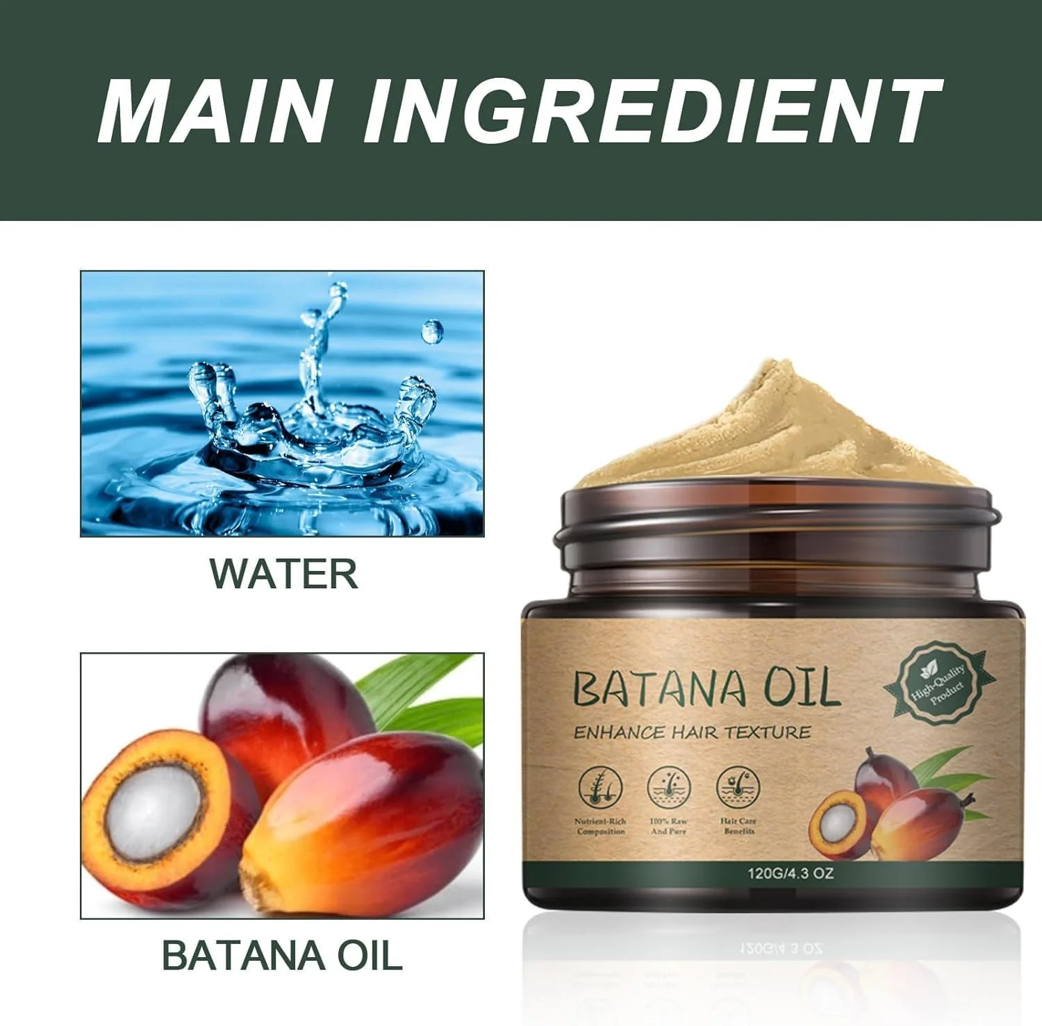 ماسک مو ترمیم کننده عمیق Lezpzay با روغن باتانا، ماسک موی عمیق و موثر، ماسک موی ترمیم کننده حرفه ای برای موهای آسیب دیده و خشک، درمان صاف کننده مو در برابر وز، 120 گرم