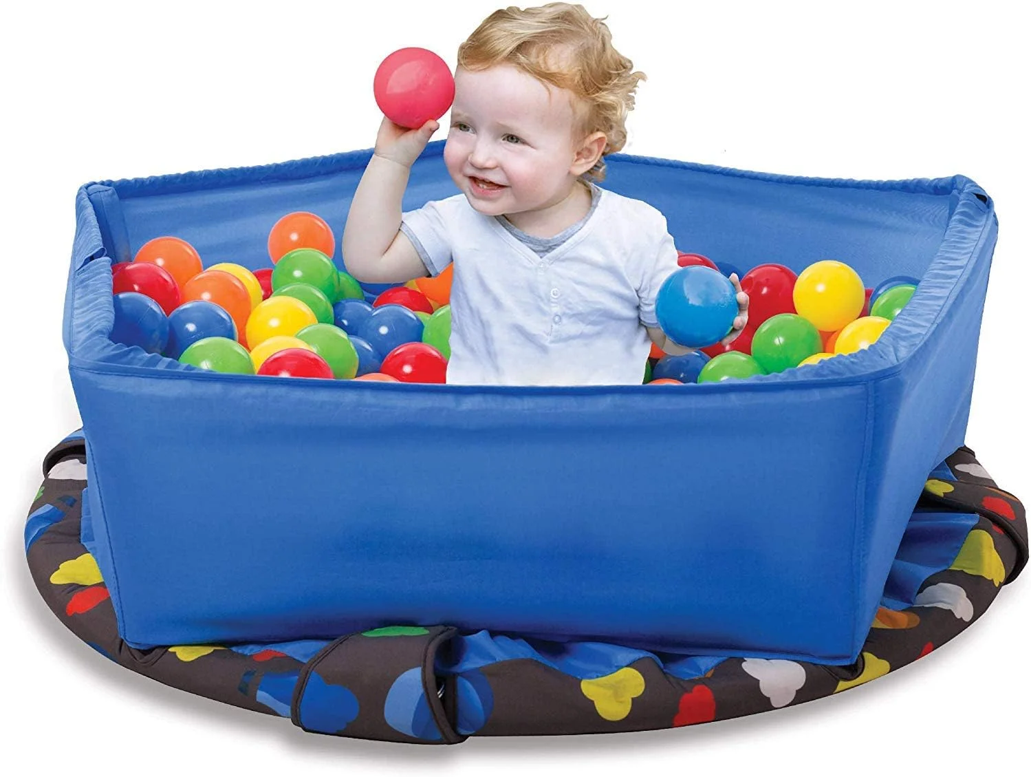 ترامپولین سرپوشیده کودک smarTrike با دسته، استخر توپ با 100 توپ، ترامپولین تاشو کودک، ترامپولین کودک برای 1-5 سال
