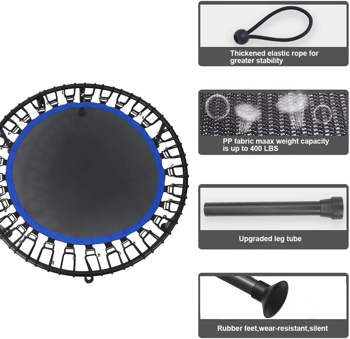 ترامپولین مینی 40 اینچی Uhuanyy - ریباند تناسب اندام برای بزرگسالان، استفاده در فضای داخلی/خارجی، ایده آل برای یک تمرین سالم و سرگرم کننده، طراحی بی صدا و ضد لغزش، ظرفیت بار بالا 180 کیلوگرم ترامپولین مینی 40 اینچی Uhuanyy - ریباند تناسب اندام برای بزرگسالان، استفاده در فضای داخلی/خارجی، ایده آل برای یک تمرین سالم و سرگرم کننده، طراحی بی صدا و ضد لغزش، ظرفیت بار بالا 180 کیلوگرم