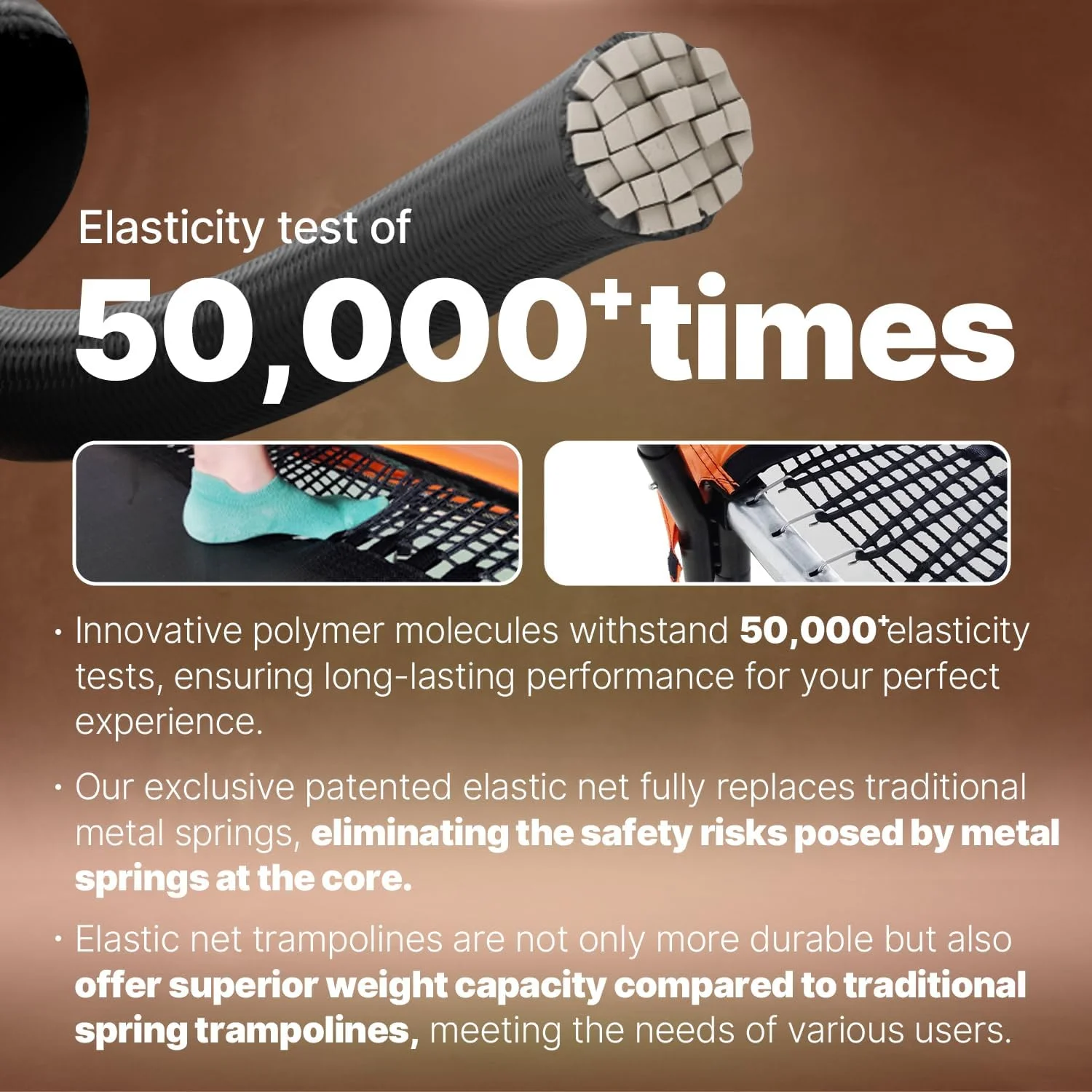 ترامپولین های بدون فنر فضای باز LeJump در اندازه های 14، 12 و 10 فوت، دارای تاییدیه ASTM، ترامپولین بزرگ تفریحی با توری محافظ، بهترین انتخاب ترامپولین فضای باز برای بزرگسالان و کودکان