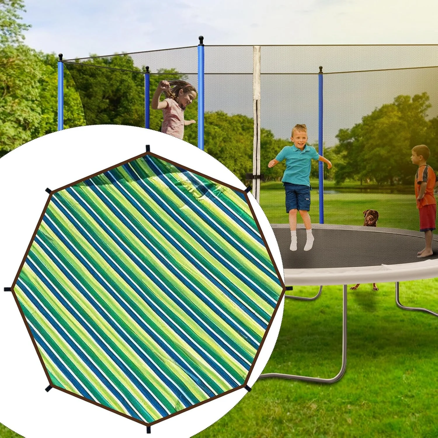 روکش ترامپولین | سایه بان ضد آب و مقاوم ترامپولین | ورزش و سرگرمی برای تفریح زمستانی و تابستانی حیاط خلوت زمین بازی کودکان پرش و جست و خیز روکش ترامپولین | سایه بان ضد آب و مقاوم ترامپولین | ورزش و سرگرمی برای تفریح زمستانی و تابستانی حیاط خلوت زمین بازی کودکان پرش و جست و خیز