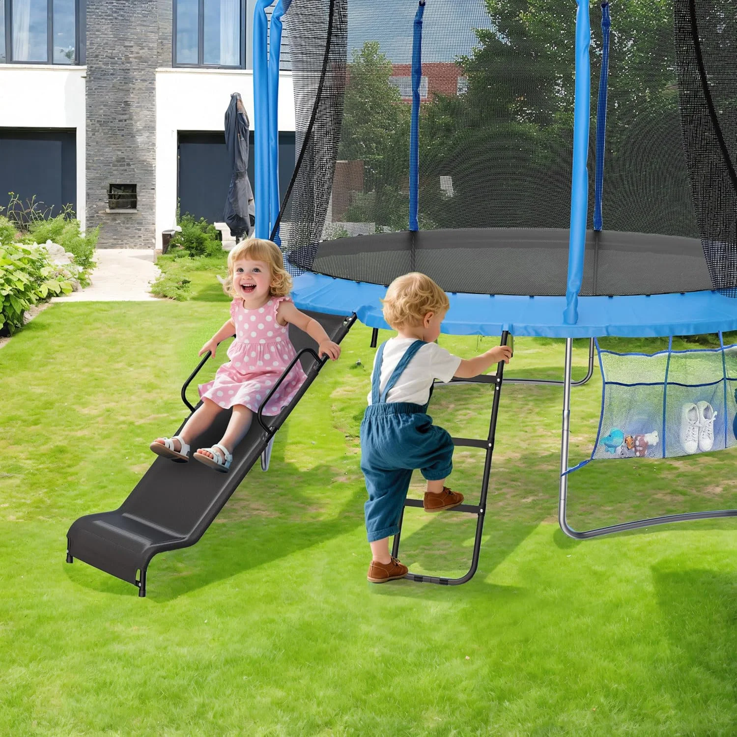 سر خوردنی ترامپولین یونیورسال UOMORICCO با 6 دسته پارچه ای، سر خوردنی با پارچه مقاوم، لوازم جانبی ایمنی ترامپولین نردبان محکم داخلی و خارجی برای کودکان و نوپا سر خوردنی ترامپولین یونیورسال UOMORICCO با 6 دسته پارچه ای، سر خوردنی با پارچه مقاوم، لوازم جانبی ایمنی ترامپولین نردبان محکم داخلی و خارجی برای کودکان و نوپا