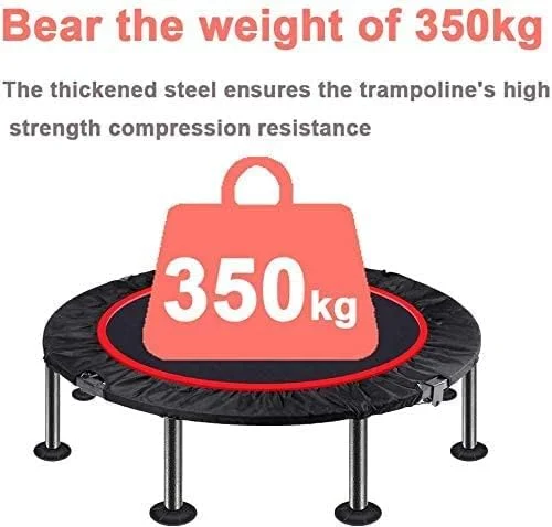 ترامپولین بزرگسال 100 سانتی متری، ترامپولین ورزشی، ترامپولین سرپوشیده با دسته قابل تنظیم و 28 فنر، کاهش وزن، برای کودکان و بزرگسالان، ترامپولین تناسب اندام ورزشی در فضای باز.