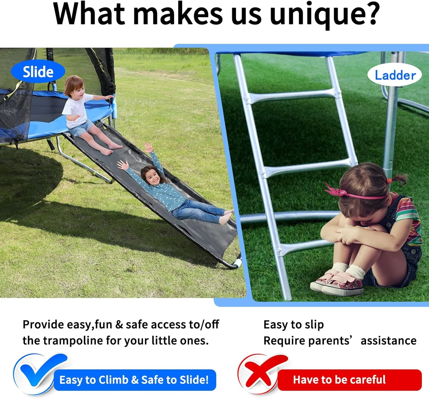 سر خوردنی ترامپولین یونیورسال UOMORICCO با 6 دسته پارچه ای، سر خوردنی با پارچه مقاوم، لوازم جانبی ایمنی ترامپولین نردبان محکم داخلی و خارجی برای کودکان و نوپا سر خوردنی ترامپولین یونیورسال UOMORICCO با 6 دسته پارچه ای، سر خوردنی با پارچه مقاوم، لوازم جانبی ایمنی ترامپولین نردبان محکم داخلی و خارجی برای کودکان و نوپا