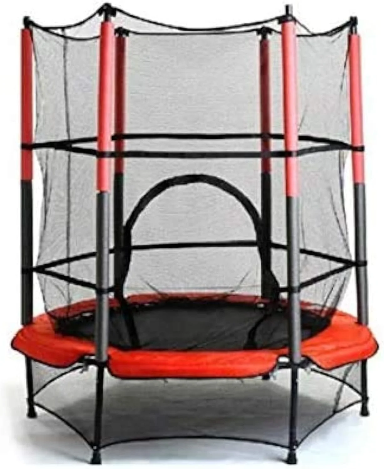 ترامپولین کودکانه 150 سانتی متری XIANGYU با توری محافظ | ترامپولین های کوچک سرپوشیده و روباز برای کودکان، تشک پرش و روکش فنر | ترامپولین گرد با فریم سنگین و زیپ داخلی