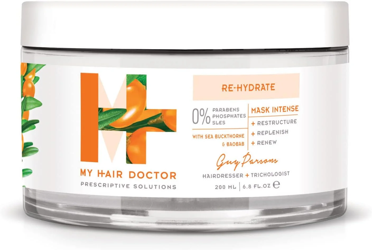 ماسک موی آبرسان روغن آرگان قوی MY HAIR DOCTOR برای موهای خشک و آسیب دیده | فاقد سولفات، ماسک موی وگان قوی 200 میلی لیتر