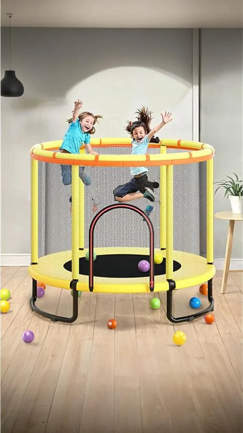 ترامپولین کودکانه 1.4 متری Sweet Seven - سرگرمی داخل/خارج از خانه برای کودکان نوپا با محفظه ایمنی، حلقه بالایی تقویت شده، میله افقی دایره ای زرد - بازی تولد! ترامپولین کودکانه 1.4 متری Sweet Seven - سرگرمی داخل/خارج از خانه برای کودکان نوپا با محفظه ایمنی، حلقه بالایی تقویت شده، میله افقی دایره ای زرد - بازی تولد!