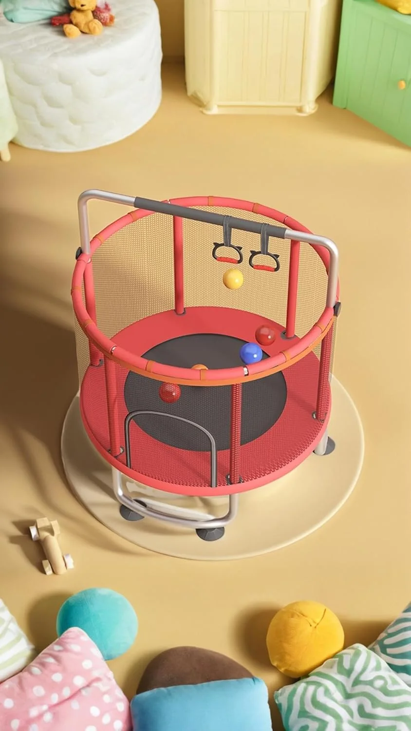 ترامپولین 1.2 متری Sweet seven برای کودکان - ترامپولین سرپوشیده/فضای باز کودک نوپا با توری محافظ ایمنی، حلقه بالایی تقویت شده، حلقه بسکتبال - اسباب بازی های ترامپولین سرگرم کننده کودک - هدیه تولد! ترامپولین 1.2 متری Sweet seven برای کودکان - ترامپولین سرپوشیده/فضای باز کودک نوپا با توری محافظ ایمنی، حلقه بالایی تقویت شده، حلقه بسکتبال - اسباب بازی های ترامپولین سرگرم کننده کودک - هدیه تولد!