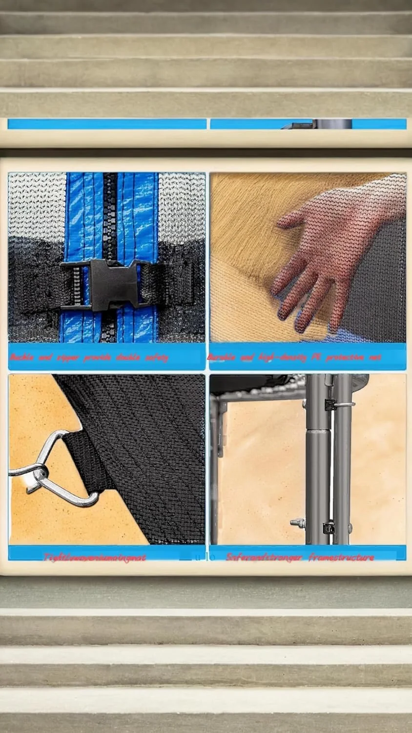 ترامپولین کودکانه Sweet Seven (۱۴۰ سانتی متر) - سرگرمی پرش ایمن با نرده ۳۶۰ درجه، توری محافظ، پایه U شکل پایدار - هدیه تولد ایده آل کودکان با میله افقی دایره ای ۱.۲ متری، تاب، کیسه شن - زرد ترامپولین کودکانه Sweet Seven (۱۴۰ سانتی متر) - سرگرمی پرش ایمن با نرده ۳۶۰ درجه، توری محافظ، پایه U شکل پایدار - هدیه تولد ایده آل کودکان با میله افقی دایره ای ۱.۲ متری، تاب، کیسه شن - زرد