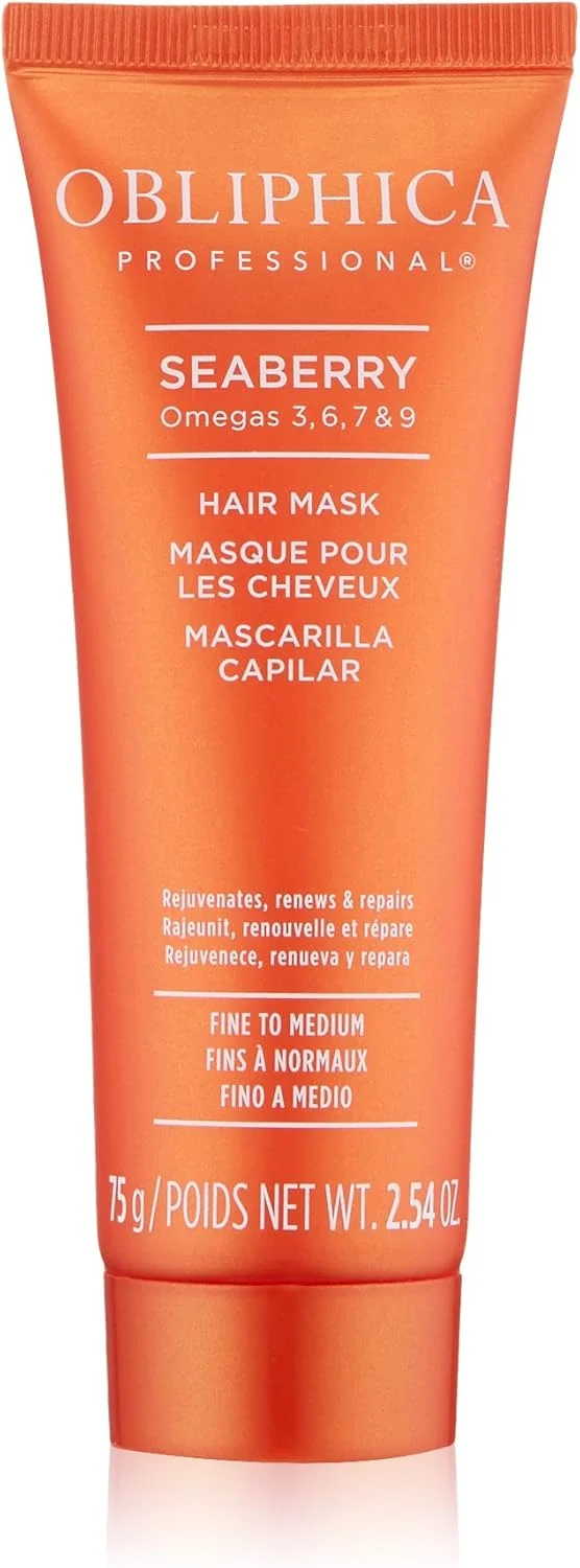 ماسک موی Seaberry پروفشنال Obliphica - درمان آبرسان و حالت دهنده عمیق برای موهای خشک و آسیب دیده - موهای نازک، وز و رنگ شده - 75 گرم (بسته 1 عددی)