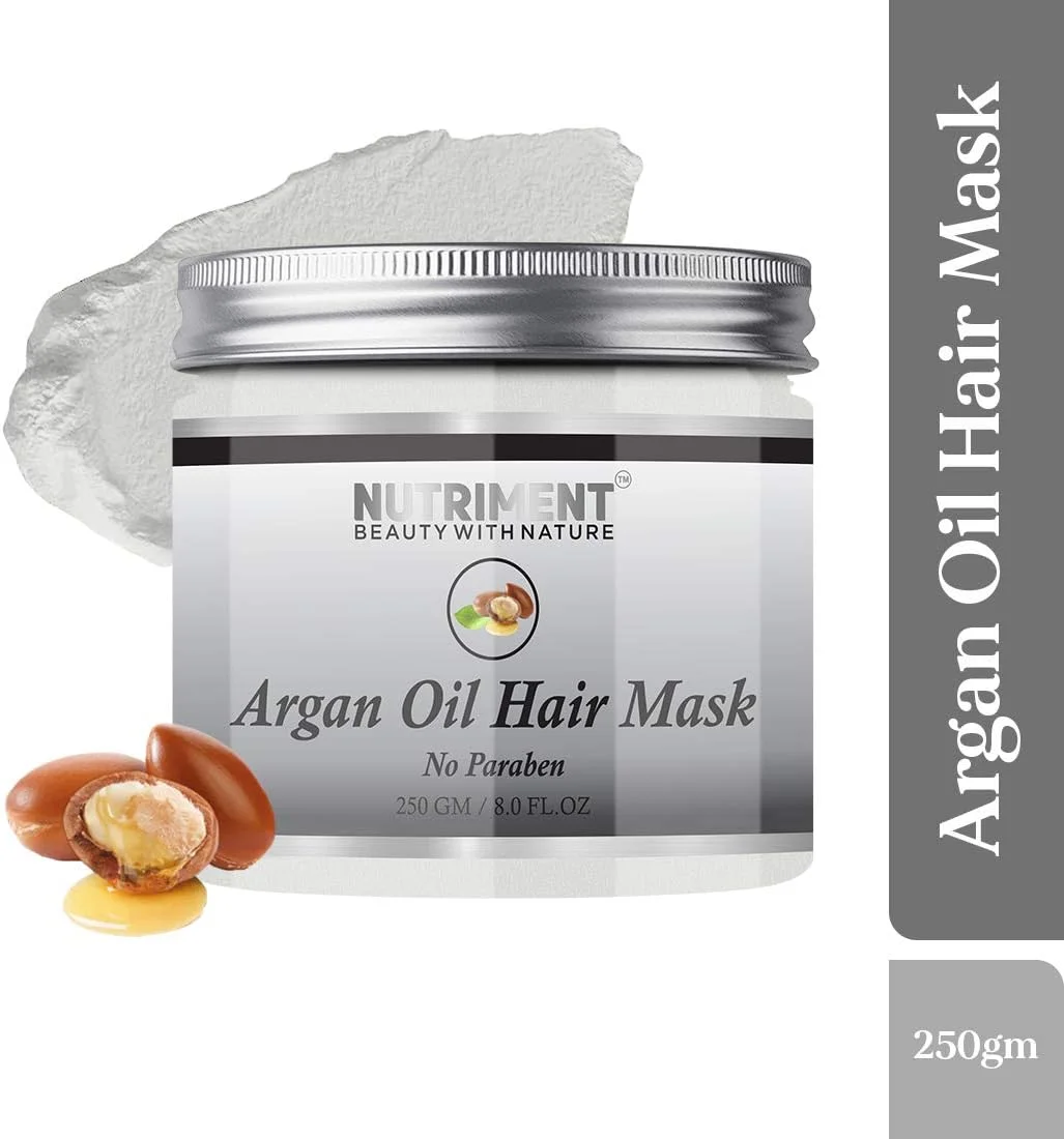 ماسک مو روغن آرگان نوتریمنت آبرسان و محرک رشد مو، درمان مو با خواص احیا کننده، بدون پارابن، 250 گرم، ماسک مو унисекс (بسته 1 عددی) ماسک مو روغن آرگان نوتریمنت آبرسان و محرک رشد مو، درمان مو با خواص احیا کننده، بدون پارابن، 250 گرم، ماسک مو унисекс (بسته 1 عددی)