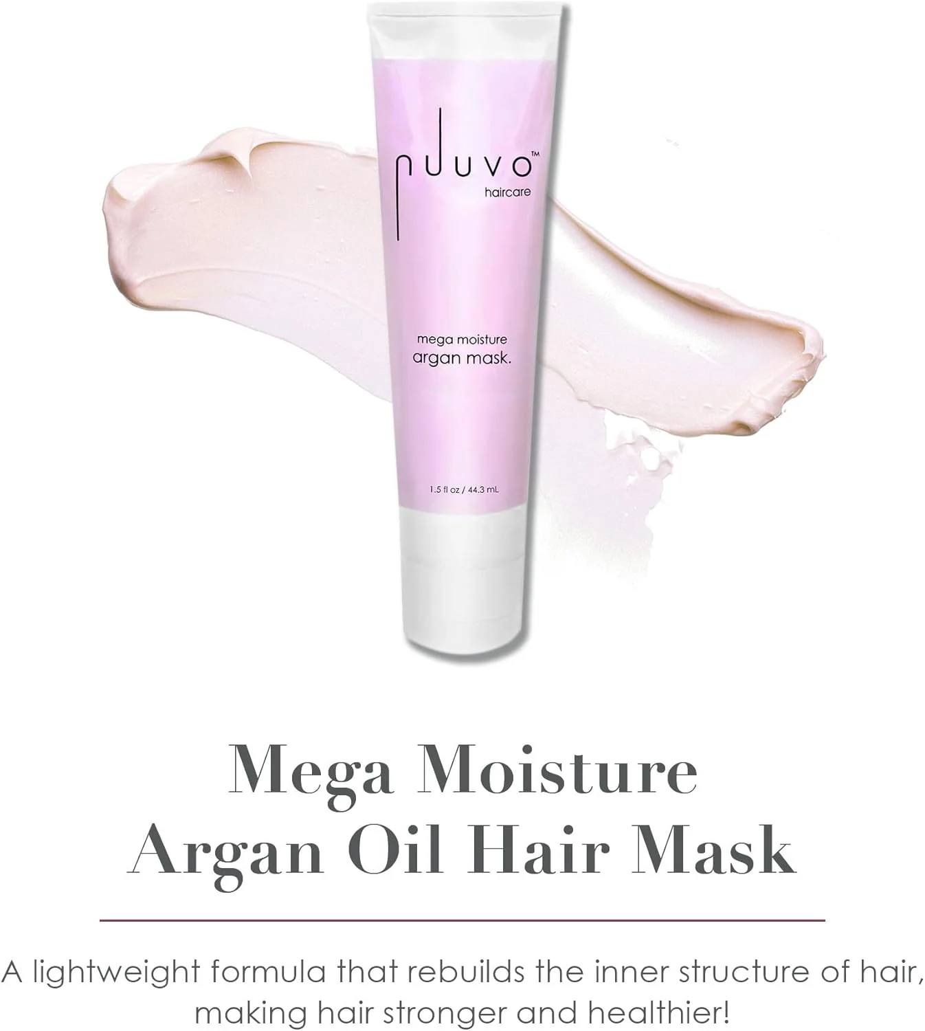ماسک مو روغن آرگان Nuuvo Haircare | ماسک مو با نرم کننده عمیق برای موهای خشک و آسیب دیده | ماسک درمانی مرطوب کننده مگا برای انواع مو | بدون سولفات، بدون پارابن، بدون تست حیوانی 42 گرم
