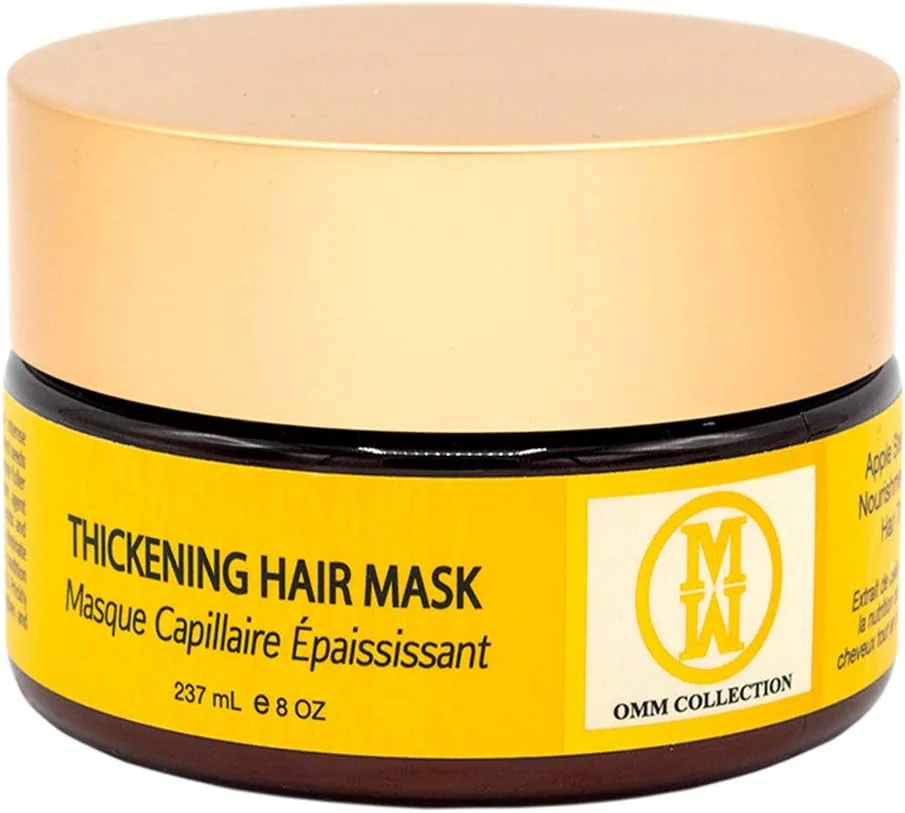 ماسک ضخیم کننده موی طبیعی OMM Collection - درمان بدون نیاز به آبکشی با عصاره سلول بنیادی سیب، روغن های مارولا، مورینگا و جوجوبا برای موهای آسیب دیده - مناسب برای بزرگسالان (آقایان و بانوان)