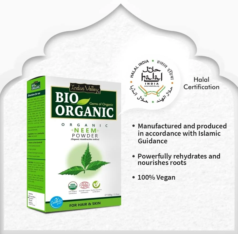 پودر نیم ارگانیک ایندوس ولی، 100% طبیعی و دارای گواهی حلال، پاک کننده موی بدون مواد شیمیایی برای موهای سالم، دارای گواهی ارگانیک USDA