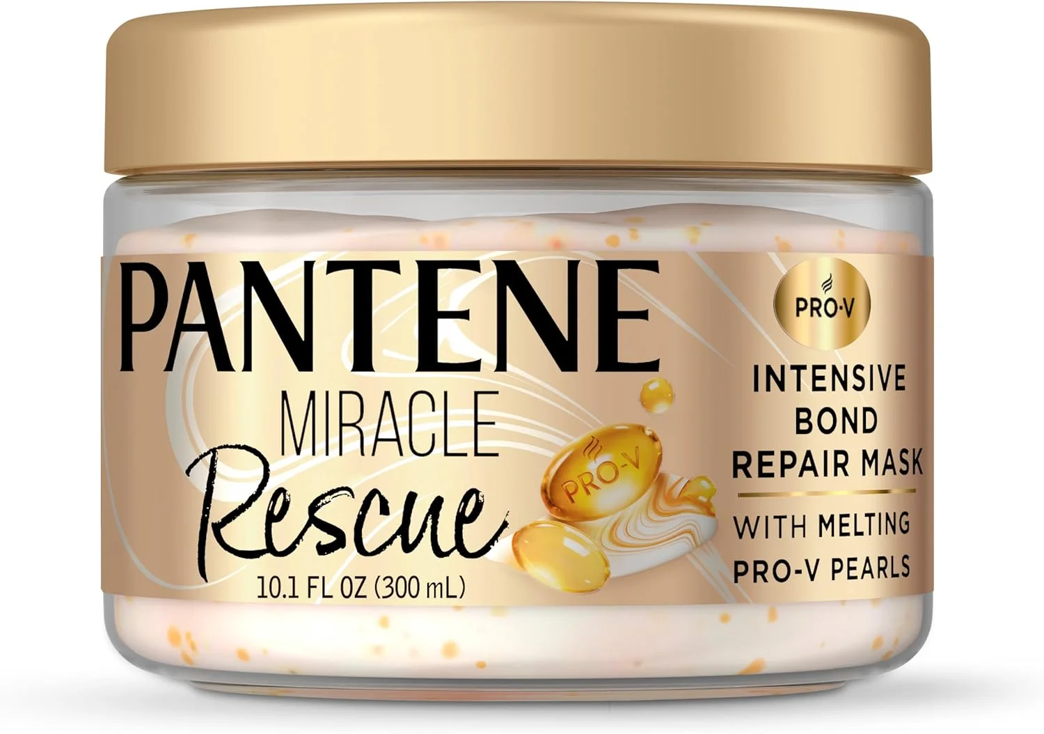 ماسک مو ترمیم کننده قوی Pantene Miracle Rescue، ترمیم کننده پیوند با مرواریدهای ذوب شونده Pro-V، از بین برنده آسیب، ایجاد کننده پیوند، تقویت کننده در برابر آسیب، نرم کننده عمیق برای موهای خشک و آسیب دیده، 300 میلی لیتر