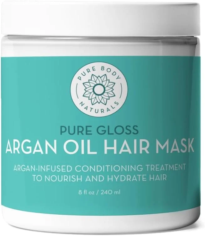 ماسک موی روغن آرگان Pure Body Naturals برای موهای آسیب دیده، درمان و مرطوب کننده عمیق مو، 236 میلی لیتر ماسک موی روغن آرگان Pure Body Naturals برای موهای آسیب دیده، درمان و مرطوب کننده عمیق مو، 236 میلی لیتر
