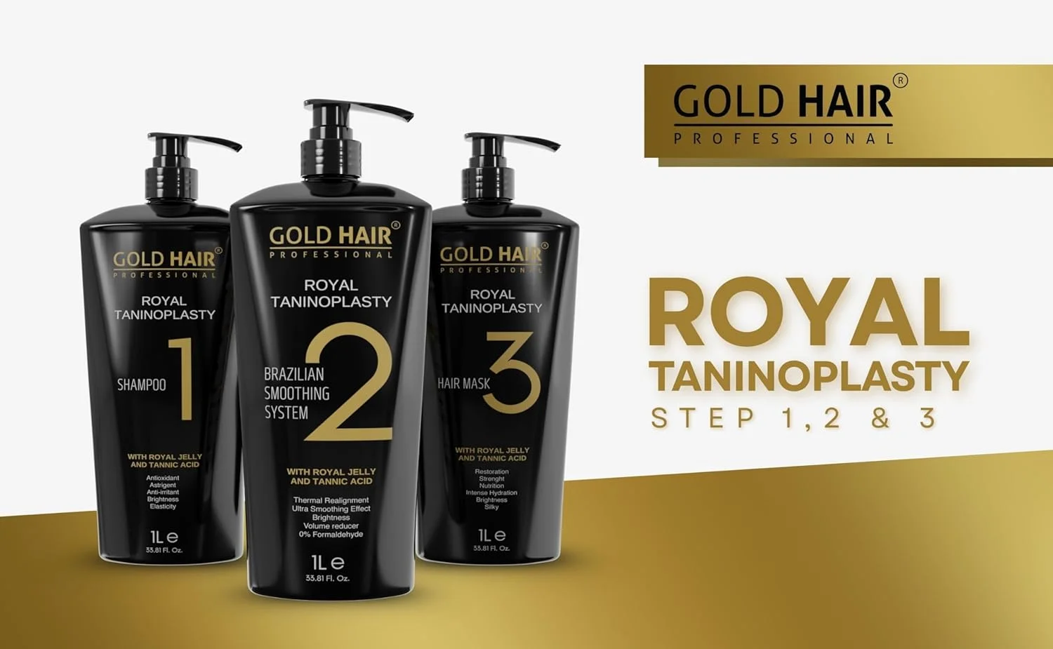 ماسک موی حرفه ای گلد هیر مرحله 3 حجم 1 لیتر | درمان، احیا کننده مو + صاف کننده احیا کننده، ترمیم کننده و نرم کننده مو، آبرسانی عمیق ماسک موی حرفه ای گلد هیر مرحله 3 حجم 1 لیتر | درمان، احیا کننده مو + صاف کننده احیا کننده، ترمیم کننده و نرم کننده مو، آبرسانی عمیق