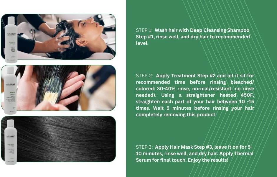 مجموعه درمان پروتئینه مو حرفه ای گلد هیر (250ml*3) برای موهای معمولی، از بین برنده وز، ماندگاری طولانی تا 6 ماه، ترمیم کننده آسیب مو و 100% وگان (ایمن و بدون مواد شیمیایی مضر) مجموعه درمان پروتئینه مو حرفه ای گلد هیر (250ml*3) برای موهای معمولی، از بین برنده وز، ماندگاری طولانی تا 6 ماه، ترمیم کننده آسیب مو و 100% وگان (ایمن و بدون مواد شیمیایی مضر)