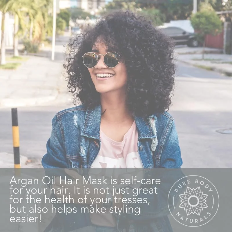 ماسک موی روغن آرگان Pure Body Naturals برای موهای آسیب دیده، درمان و مرطوب کننده عمیق مو، 236 میلی لیتر ماسک موی روغن آرگان Pure Body Naturals برای موهای آسیب دیده، درمان و مرطوب کننده عمیق مو، 236 میلی لیتر