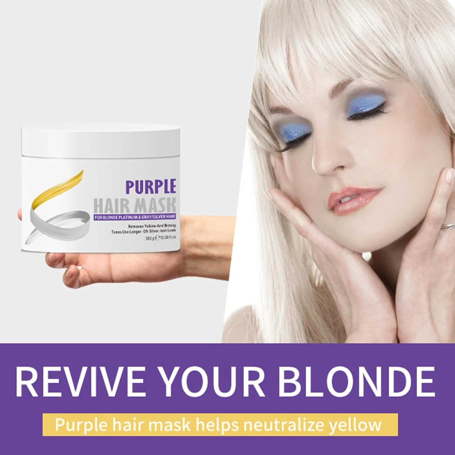 ماسک مو نقره ای Xiquzal، ضد زردی، 300 میلی لیتر ماسک مراقبت از مو بنفش برای موهای دکلره و روشن شده، بلوند، دکلره شده، پلاتینه، خاکستری و سفید، مرطوب کننده، کاهش زردی و نرم کننده موهای خشک (02) ماسک مو نقره ای Xiquzal، ضد زردی، 300 میلی لیتر ماسک مراقبت از مو بنفش برای موهای دکلره و روشن شده، بلوند، دکلره شده، پلاتینه، خاکستری و سفید، مرطوب کننده، کاهش زردی و نرم کننده موهای خشک (02)