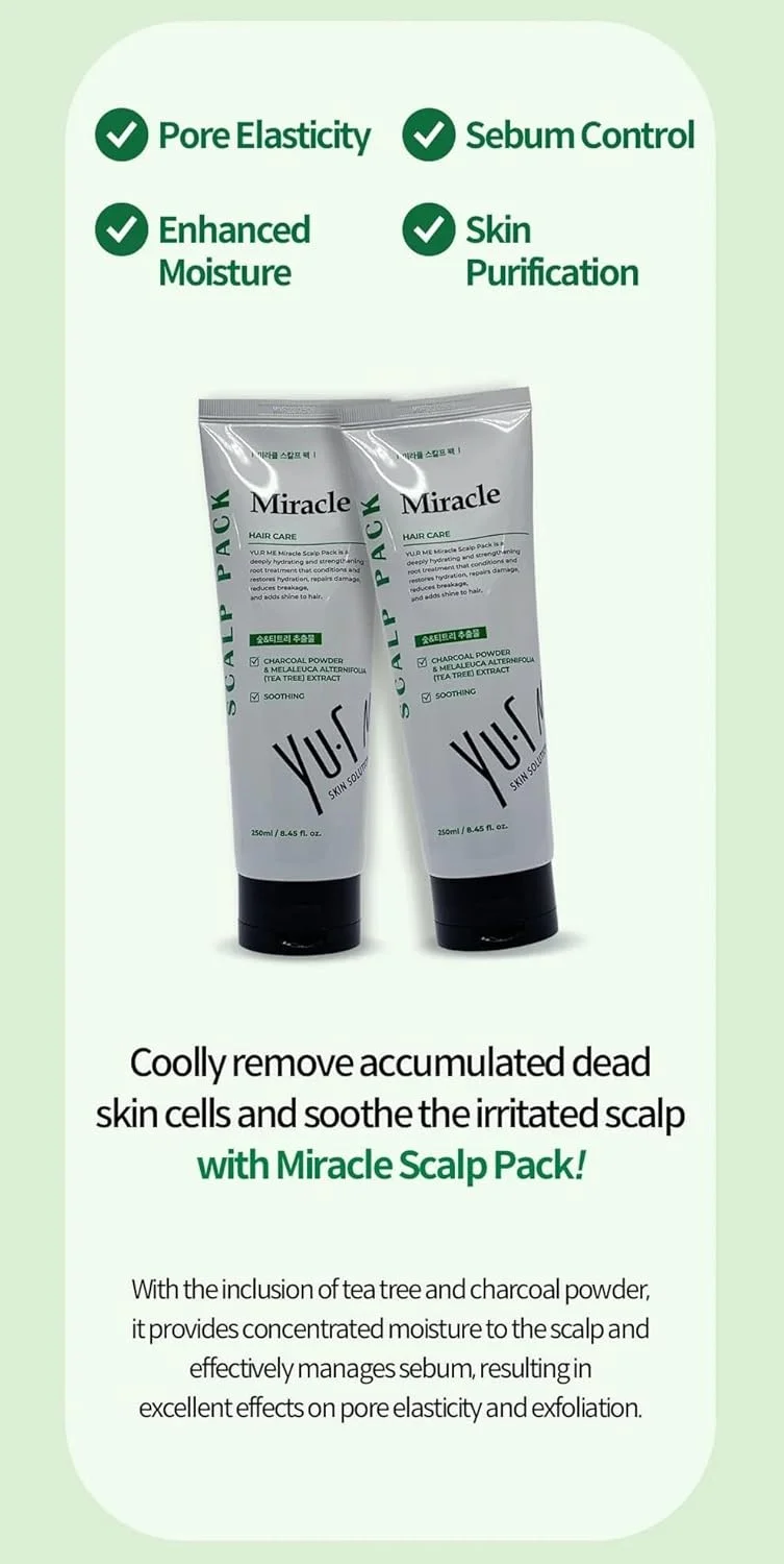 ماسک موی سر و ریشه ذغال Yu.R Me Miracle – سم زدایی و آبرسانی با کافئین، روغن درخت چای و نارگیل – 250 میلی لیتر ماسک موی سر و ریشه ذغال Yu.R Me Miracle – سم زدایی و آبرسانی با کافئین، روغن درخت چای و نارگیل – 250 میلی لیتر