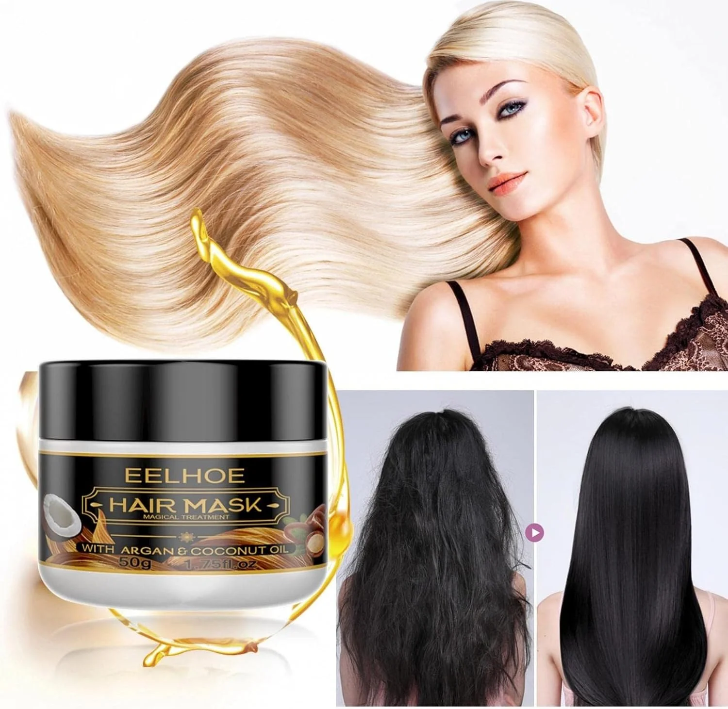 ماسک مو یئوپائو برای موهای فر، ماسک موی روغنی برای موهای خشک و آسیب دیده، کرم حجم دهنده فر برای ترمیم عمقی موهای آسیب دیده و تغذیه پوست سر ماسک مو یئوپائو برای موهای فر، ماسک موی روغنی برای موهای خشک و آسیب دیده، کرم حجم دهنده فر برای ترمیم عمقی موهای آسیب دیده و تغذیه پوست سر