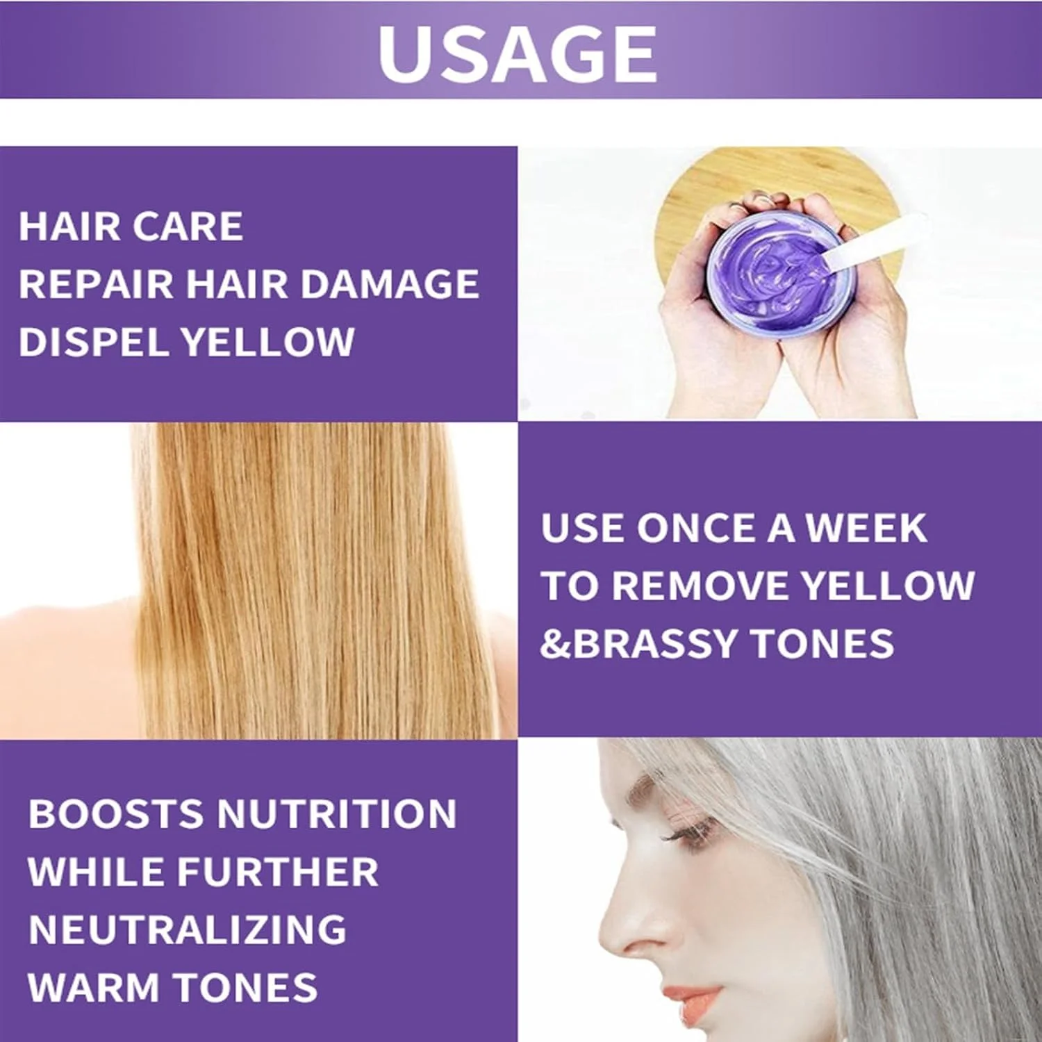 ماسک مو نقره ای Xiquzal، ضد زردی، 300 میلی لیتر ماسک مراقبت از مو بنفش برای موهای دکلره و روشن شده، بلوند، دکلره شده، پلاتینه، خاکستری و سفید، مرطوب کننده، کاهش زردی و نرم کننده موهای خشک (02) ماسک مو نقره ای Xiquzal، ضد زردی، 300 میلی لیتر ماسک مراقبت از مو بنفش برای موهای دکلره و روشن شده، بلوند، دکلره شده، پلاتینه، خاکستری و سفید، مرطوب کننده، کاهش زردی و نرم کننده موهای خشک (02)