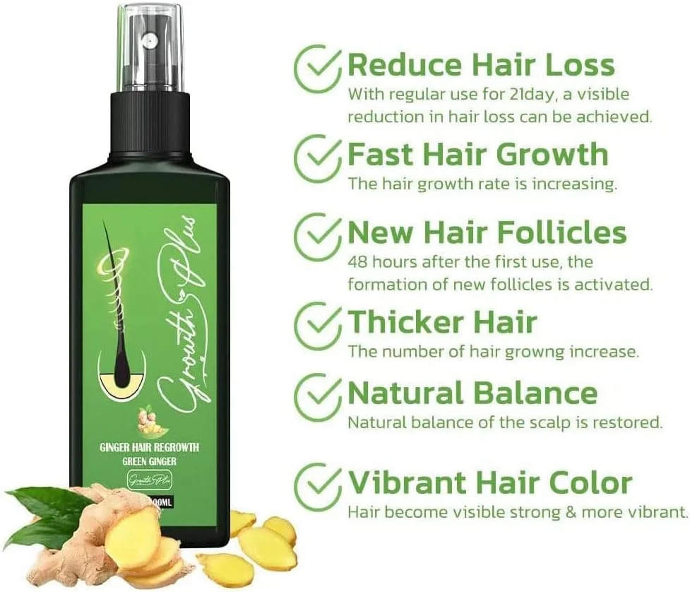 اسپری زنجبیل مغذی GrowtDIODIOlus DIODIO - اسپری زنجبیل مغذی و ارگانیک 100 میلی لیتری - سرم لوسیون مو برای رشد مو - سرم لوسیون مو ضد ریزش مو برای مردان و زنان (1 عدد)