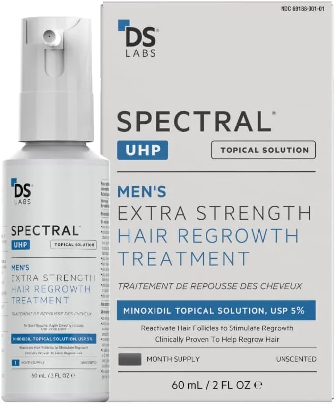 سرم افزایش تراکم موی آقایان DS Labs Spectral.UHP حاوی 5% ماینوکسیدیل - فرمول موضعی با قدرت فوق العاده برای موهایی با ظاهر ضخیم تر، هدف قرار دادن نازک شدن در ناحیه تاج سر، با فناوری نانوزوم، 60 میلی لیتر سرم افزایش تراکم موی آقایان DS Labs Spectral.UHP حاوی 5% ماینوکسیدیل - فرمول موضعی با قدرت فوق العاده برای موهایی با ظاهر ضخیم تر، هدف قرار دادن نازک شدن در ناحیه تاج سر، با فناوری نانوزوم، 60 میلی لیتر