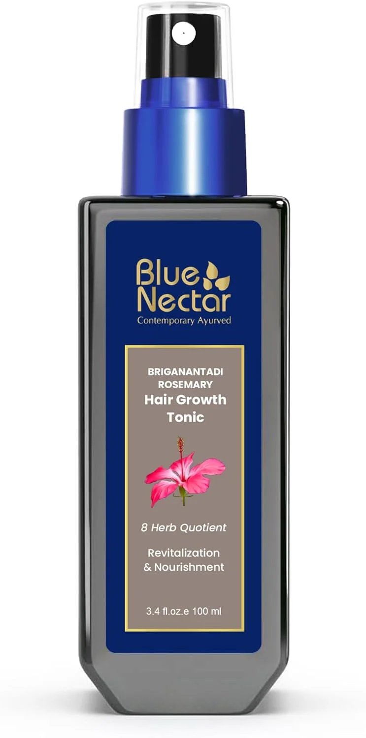 سرم رشد مو رزماری گیاهی پیشرفته بلو نکتار، جایگزین طبیعی برای Redensyl برای رشد مو | سرم موی آیورودا برای زنان و مردان برای مو و پوست سر سالم (8 گیاه، 100 میلی لیتر)