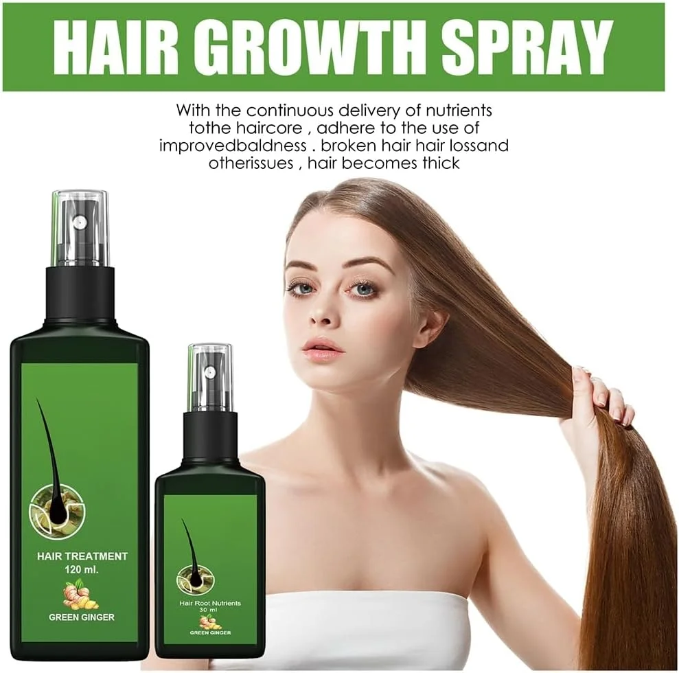 اسپری رشد مو اتومور، سرم مبتنی بر آب با زنجبیل برای جلوگیری از ریزش مو، اسپری سریع رشد مو برای زنان، فرمول مغذی، سرم اسپری سبک و غیر چرب (30 میلی لیتر)